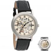 JOBO Herren Armbanduhr Edelstahl Handaufzug Skelett-Werk Glasboden JOBO Herren Armbanduhr Edelstahl Handaufzug Skelett-Werk Glasboden
