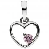 Kinder Anhänger "Herz" 925 Silber mit Zirkonia rosa | Silberschmuck