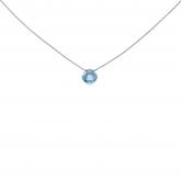 Collier 750 Weißgold mit Blautopas Antikschliff 45 cm Collier 750 Weißgold mit Blautopas Antikschliff 45 cm