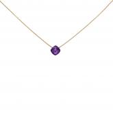 Collier 750 Rotgold mit Amethyst violett Antikschliff 45 cm | Edelsteine