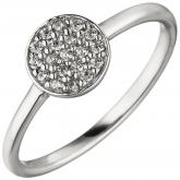 Damen Ring rund 925 Silber mit 19 Zirkonia weiß | Silberschmuck