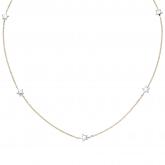 Anker-Collier "Sterne" 375 Gelb-/Weißgold diamantiert 43 cm | Gelbgoldschmuck