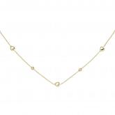 Anker-Collier mit Herzen und Kugeln 925 Silber/vergoldet 45 cm | Vergoldet