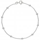 Fußkettchen/Rundankerkette mit Kugeln 925 Silber ca. 25 cm | Silberschmuck