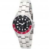 JOBO Quarz analog Damen Armbanduhr aus Edelstahl schwarz/rot | JOBO