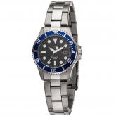 JOBO Quarz analog Damen Armbanduhr Edelstahl mit Datum und Lünette blau | JOBO