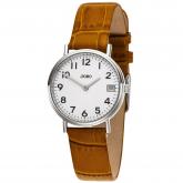 JOBO Quarz analog Damen Armbanduhr Edelstahl Lederband braun | JOBO