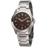 JOBO Quarz analog Herren Armbanduhr Edelstahl Zifferblatt braun | Uhren