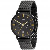 JOBO Quarz analog Herren Armbanduhr Edelstahl schwarz 2. Zeitzone | Uhren