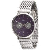 JOBO Quarz analog Herren Armbanduhr Edelstahl blau 2. Zeitzone | Uhren