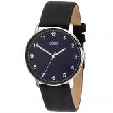 JOBO Quarz analog Herren Armbanduhr Edelstahl und Lederband blau | Uhren