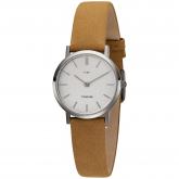 JOBO Quarz analog Damen Armbanduhr Titan mit Lederband beige JOBO Quarz analog Damen Armbanduhr Titan mit Lederband beige
