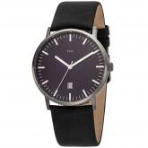 JOBO Quarz analog Herren Armbanduhr Titan mit Lederband dunkelblau JOBO Quarz analog Herren Armbanduhr Titan mit Lederband dunkelblau