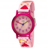 JOBO Quarz analog Kinder Armbanduhr "Mädchen" pink mit Aluminium | 