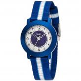 JOBO Quarz analog Kinder Armbanduhr Aluminium blau/weiß | Uhren