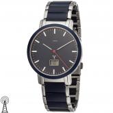 JOBO Funk analog Herren Armbanduhr Edelstahl Keramik blau mit Datum JOBO Funk analog Herren Armbanduhr Edelstahl Keramik blau mit Datum