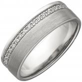 Damen Ring 925 Silber/teilmatt mit Zirkonia weiß rundum | Silberschmuck