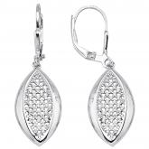 Boutons "Marquiseform" 925 Silber mit 78 Zirkonia weiß | Silberschmuck