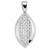 Anhänger 925 Silber mit 39 Zirkonia weiß Marquise-Form | Edelsteine
