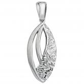 Anhänger 925 Sterling Silber/teilgehämmert Navette-Form | JOBO