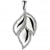 Anhänger "Blatt" 925 Silber mit 81 Zirkonia weiß | JOBO