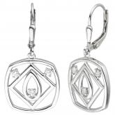 Boutons "geo-abstrakt" 925 Silber mit 6 Zirkonia weiß | Silberschmuck