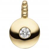 Anhänger rund 585 Gelbgold mit Brillant 0,12 ct. | Edelsteine