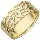 Damen Ring 585 Gelbgold/teilmatt floral | Gelbgoldschmuck