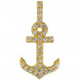 Anhänger "Anker" 925 Silber/vergoldet mit 32 Zirkonia weiß | JOBO