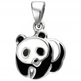 Kinder Anhänger "Panda" 925 Sterling Silber mit Lack schwarz/weiß | Silberschmuck