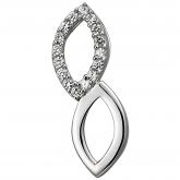 Anhänger "Zwillingsnavette" 925 Sterling Silber mit 16 Zirkonia weiß | JOBO