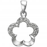 Anhänger "Blume" 925 Silber mit 14 Zirkonia weiß | JOBO