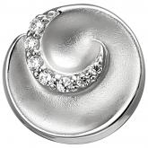 Anhänger 925 Silber/teilmatt mit 7 Zirkonia weiß spiralförmig | Edelsteine