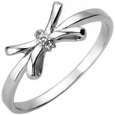 Damen Ring 925 Silber mit 3 Zirkonia weiß X-Form | Silberschmuck