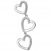 Anhänger "Herzen Trio" 925 Silber mit 35 Zirkonia weiß | Silberschmuck