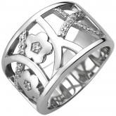 Damen Ring "Blüten" 925 Silber mit 25 Zirkonia weiß | Silberschmuck
