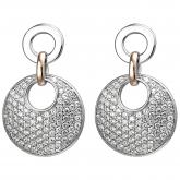 Ohrstecker 925 Silber/teilrotvergoldet mit 178 Zirkonia weiß Ring-Optik | Silberschmuck