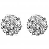 Ohrstecker 925 Silber mit 16 Zirkonia weiß Rosetten-Stil | Silberschmuck