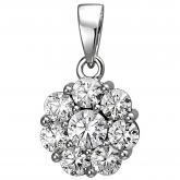 Anhänger "Rosette" 925 Silber mit 8 Zirkonia weiß | JOBO