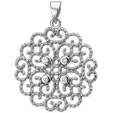Anhänger "Rosette" 925 Sterling Silber mit 4 Zirkonia weiß | JOBO