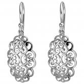 Ohrhaken 925 Sterling Silber Floral-Herzen | Silberschmuck