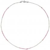 Collier mit Labradorit, Turmalin pink und Hämatin ca. 45 cm | Edelsteine
