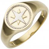 Damen Ring "Windrose" 585 Gelbgold bicolor
