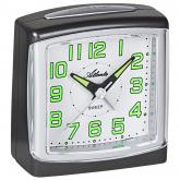 Atlanta Quarz analog Wecker anthrazit leise mit Licht