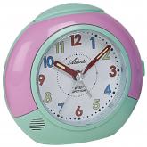 Atlanta Quarz analog Kinder-Wecker mit Licht türkis/rosa | Atlanta