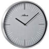 Atlanta Quarz analog Wanduhr mit Metallrahmen silberfarben rund | Atlanta