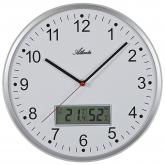Atlanta Quarz analog Wanduhr rund silberfarben mit Thermometer und Hygrometer Atlanta Quarz analog Wanduhr rund silberfarben mit Thermometer und Hygrometer