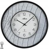 Atlanta Funk analog Wanduhr rund mit Motiv hell-grau | Atlanta