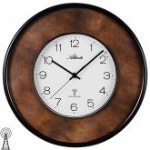 Atlanta Funk analog Wanduhr rund mit braunem Motiv Atlanta Funk analog Wanduhr rund mit braunem Motiv
