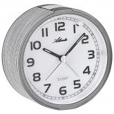 Atlanta Quarz analog Wecker rund silberfarben leise mit Licht Atlanta Quarz analog Wecker rund silberfarben leise mit Licht